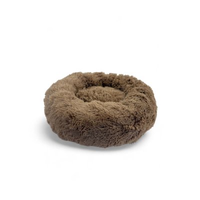 Лежак для животных Foxie Fuzzy cute 45х45х18см круглый бледно-коричневый