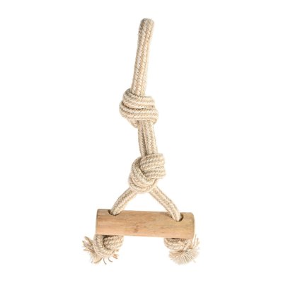 Игрушка для собак Foxie Тяни-толкай Палка из кофейного дерева с веревкой 24см