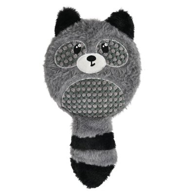 Игрушка для собак Foxie Енот с пищалкой 17х36,5 серый плюш