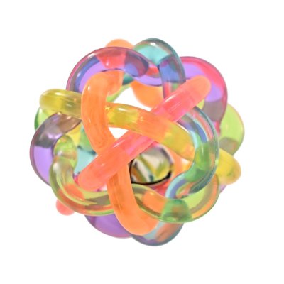 Игрушка для кошек Foxie Fun&Play Мяч плетеный резиновый с колокольчиком 6см разноцветный