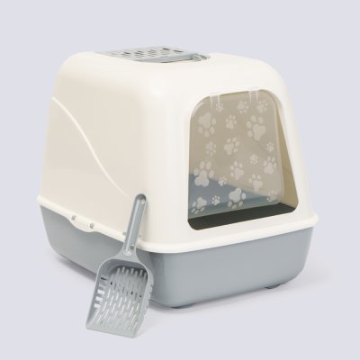 RURRI Туалет закрытый для кошек, 50,5х39х41 см, серый