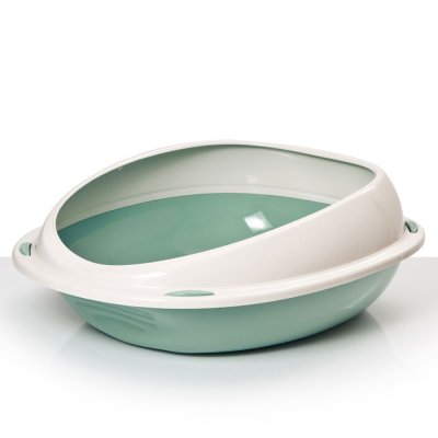 Georplast Туалет для кошек с бортиком Shuttle, 45х36х15,5 см, зеленый