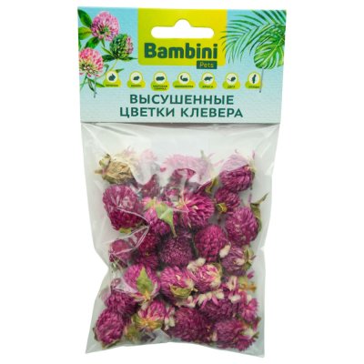 Лакомство для грызунов и кроликов BAMBINI PETS высушенные цветы клевера 10г
