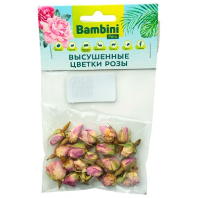Лакомство для грызунов и кроликов BAMBINI PETS высушенные цветы розы 10г
