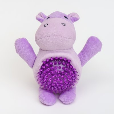 RURRI Игрушка для собак Бегемот с мячиком, 19х18х8 см