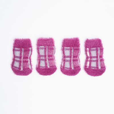 RURRI Носки для собак в клетку, XL, коричневые