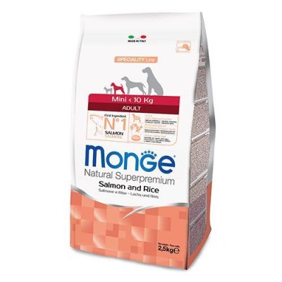 Корм для собак Monge Dog Speciality Mini для мелких пород лосось с рисом сух. 2,5кг