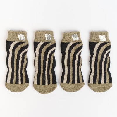 RURRI Носки удлиненные в полоску для собак, S, зеленый