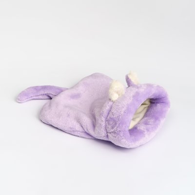 RURRI Лежанка-мешочек для грызунов Ушастик, 24х22х4 см, сиреневая