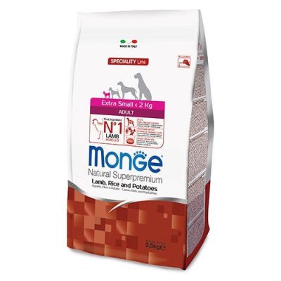 Корм для собак Monge Dog Speciality Extra Small для миниатюр. пород ягненок, рис, картофель сух. 800г
