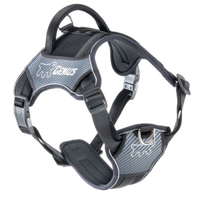 Ferplast Шлейка для собак с магнитными застежками Genius, объем шеи 48-70 см, объем груди 70-88 см, черный