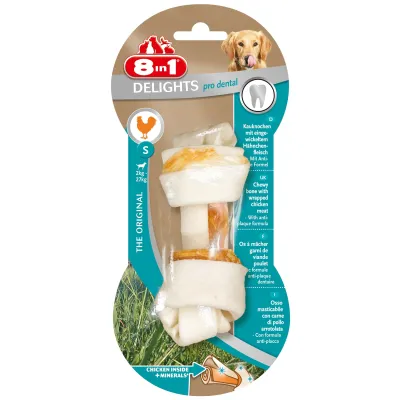 8in1 Лакомство Delights Pro Dental Кость для чистки зубов для собак мелких пород, 7,5 см