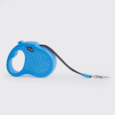 Petmax Рулетка для собак, XS, до 15 кг, ремень 3 м, голубой