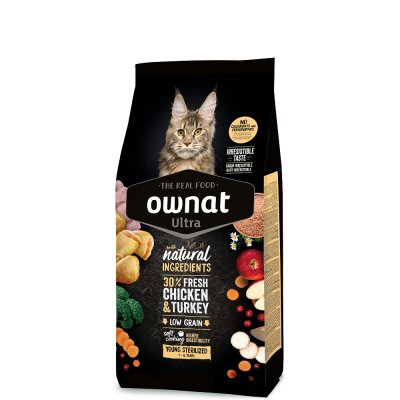 Ownat Сухой корм для стерилизованных кошек, с курицей и индейкой, 1,5 кг