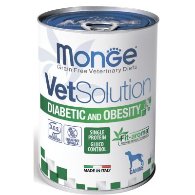 Monge Diabetic and Obesity Влажный корм (консервы) для собак с сахарным диабетом и избыточным весом, 400 гр.