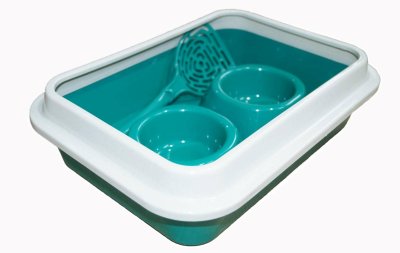 Лотки Сибирская кошка Набор "Для Питомца": туалет с бортиком, миска двойная, совок (37х27,5х10 см)