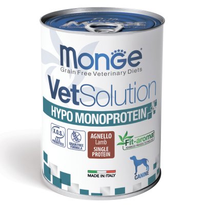 Корм для собак Monge VetSolution Dog Hypo Monoprotein Lamb при пищ.непереносим., ягненок банка 400г