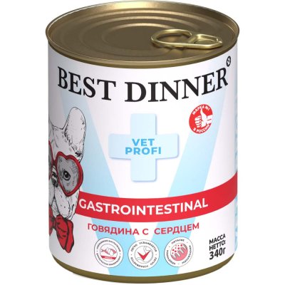 Корм для собак Best Dinner Vet Profi Exclusive Gastro Intestinal говядина с сердцем банка 340г