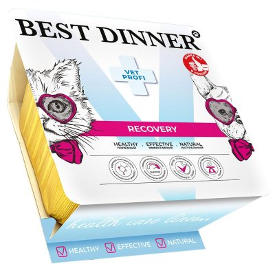 Корм для кошек и собак Best Dinner Vet Profi Recovery повыш.калор.при истощении, паштет ламист. 100г