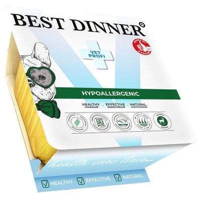 Корм для собак Best Dinner Vet Profi Hypoallergenic при пищ.аллергии, паштет с олениной ламист. 100г