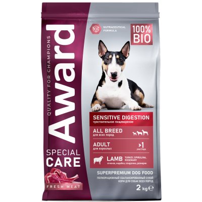 Корм для собак AWARD Special Care при чувствительном пищеварении, свежее мясо ягненка сух. 2кг
