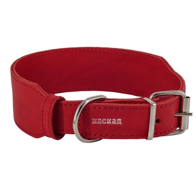 Каскад Ошейник переменной ширины для собак, ширина 3 см, обхват шеи 30-38 см, красный