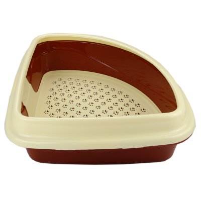 Dogman Туалет угловой для кошек Триплекс, 42х42х15 см, терракотовый