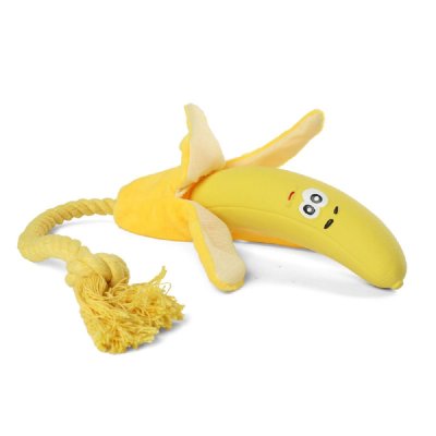 Игрушка для собак TRIOL Банан с веревкой, латекс 155/435мм