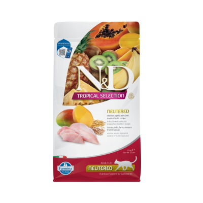Корм для кошек Farmina N&D Tropical Selection Cat для стерилизованных, курица сух. 1,5кг