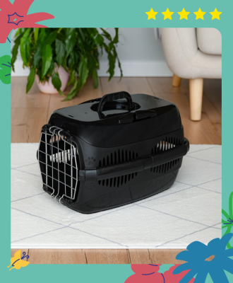 Переноски Yami Yami транспортировка Переноска для животных "Спутник", чёрный (33х49х32 см)