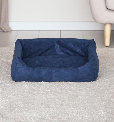 Лежаки PETSHOP Лежак прямоугольный с подушкой, синий (51x35x17 см)