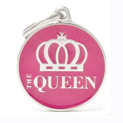 My family Адресник для кошек и собак круглый Королева, 3,1х2,6 см