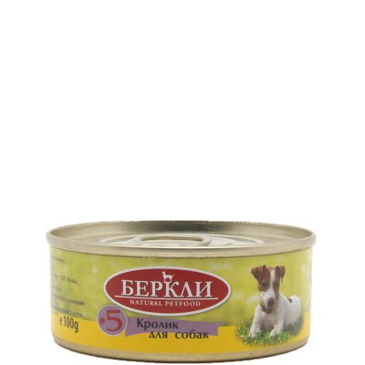 Berkley Влажный корм (консервы) для собак, с кроликом, 100 гр.