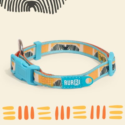 RURRI Ошейник для собак Саванна, обхват шеи 30-45 см, ширина 1,5 см, оранжевый