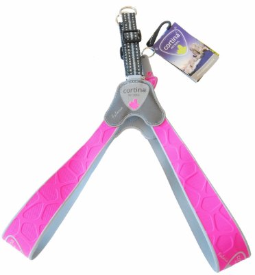 Ошейники, шлейки Cortina Суперпрочная шлейка FALORIA, неоновый розовый (Италия) (35-45 см)