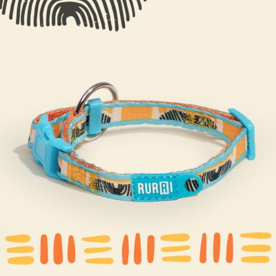RURRI Ошейник для собак Саванна, обхват шеи 18-25 см, ширина 1 см, оранжевый