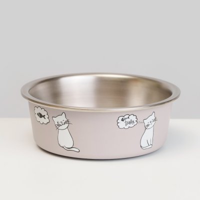 Petmax Миска для кошек и собак Bone Appetit, 300 мл, диаметр 12,5 см, сиреневая