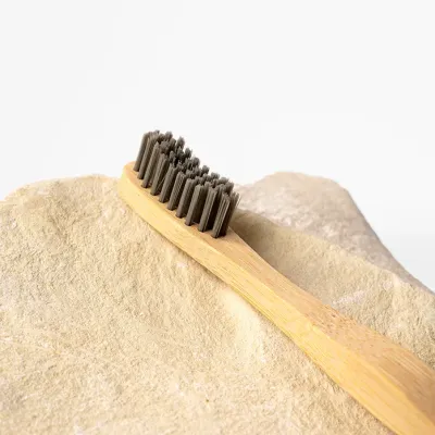 Barq Зубная щетка бамбуковая Bamboo Brush, графит