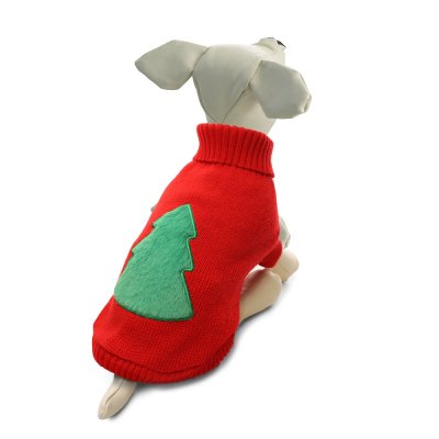 Свитер для собак TRIOL New Year "Ёлочка" S, красный, дл. по спине 25см