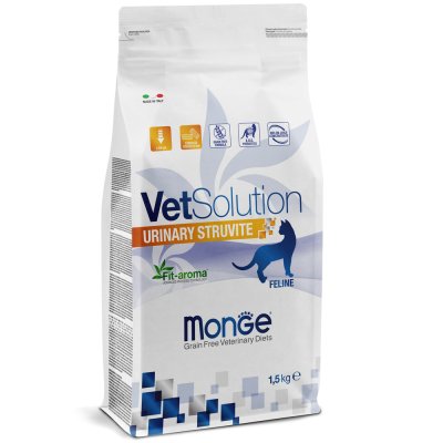 Корм для кошек Monge VetSolution Urinary Struvite при МКБ струвитного типа сух. 1,5кг