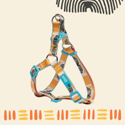 RURRI Шлейка для собак Step-in Саванна, обхват груди 54-78 см, ширина ремешка 2 см, оранжевый