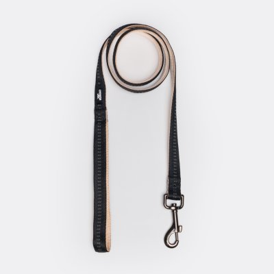 Rungo Поводок для собак Downtown, длина 120 см, ширина 2 см, черный с бежевым