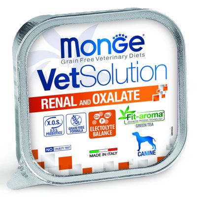 Корм для собак Monge VetSolution Renal and Oxalate при заболеваниях почек ламист. 150г
