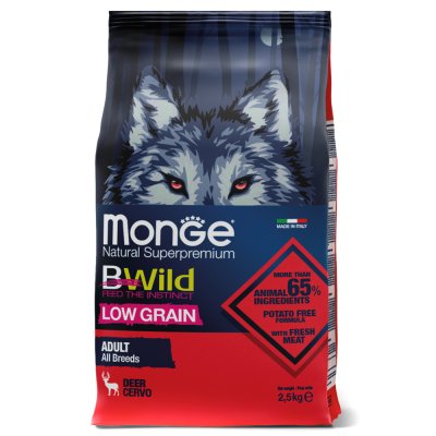 Корм для собак Monge Dog BWild Low Grain мясо оленя сух. 2,5кг