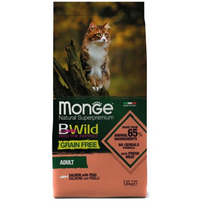 Корм для кошек Monge Cat BWild Grain Free лосось сух. 1,5кг