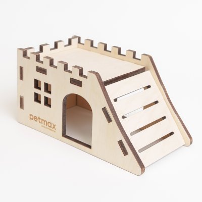 Petmax Домик для грызунов Крепость с лесенкой, 9x17x9 см