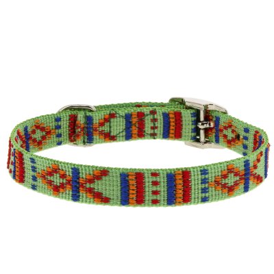 Каскад Ошейник для собак крупных пород нейлон Орнамент зеленый 70x2,5 см