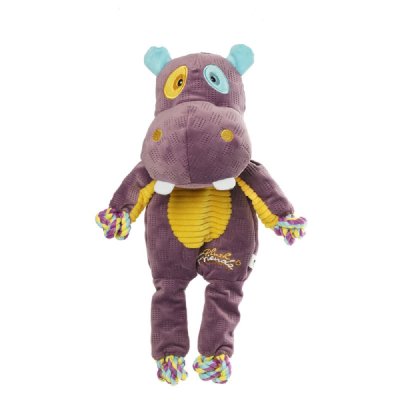 GiGwi Игрушка для собак Бегемот с веревкой, 34 см