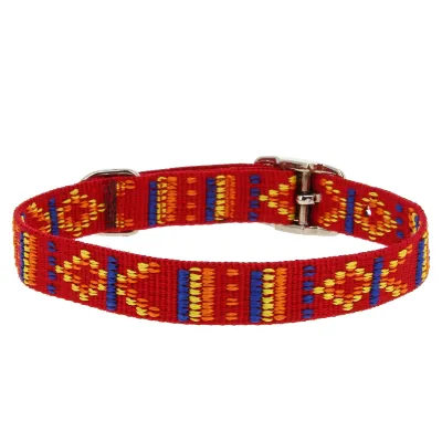 Каскад Ошейник для собак крупных пород нейлон Орнамент красный 50x2 см