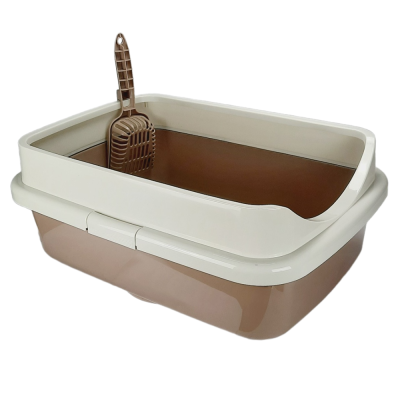 Dogman Туалет с бортиком для кошек Гранд, 57х40х23 см, кофейный